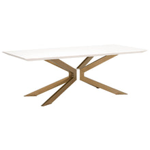 Load image into Gallery viewer, Ivory Concrete & Brass 87" Modern Executive Desk / Meeting Table