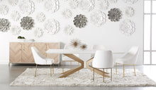 Load image into Gallery viewer, Ivory Concrete & Brass 87" Modern Executive Desk / Meeting Table