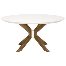 Load image into Gallery viewer, Ivory Concrete &amp; Brass 60&quot; Circular Meeting Table
