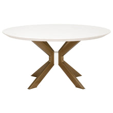 Load image into Gallery viewer, Ivory Concrete & Brass 60" Circular Meeting Table