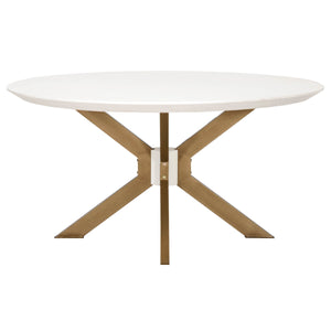 Ivory Concrete & Brass 60" Circular Meeting Table