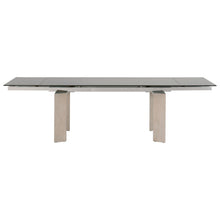 Load image into Gallery viewer, Smoked Gray Glass 71" - 107" Conference Table with Natural Ash Legs