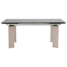 Load image into Gallery viewer, Smoked Gray Glass 71" - 107" Conference Table with Natural Ash Legs