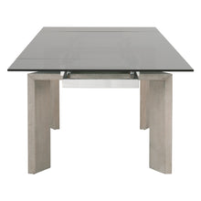 Load image into Gallery viewer, Smoked Gray Glass 71" - 107" Conference Table with Natural Ash Legs