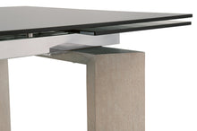 Load image into Gallery viewer, Smoked Gray Glass 71" - 107" Conference Table with Natural Ash Legs