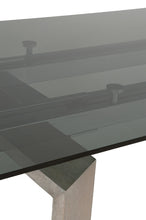 Load image into Gallery viewer, Smoked Gray Glass 71" - 107" Conference Table with Natural Ash Legs