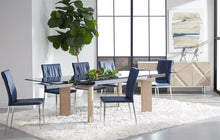 Load image into Gallery viewer, Smoked Gray Glass 71" - 107" Conference Table with Natural Ash Legs
