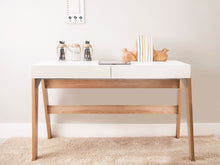 Load image into Gallery viewer, 49&quot; Ladder Leg Desk in White and Oak
