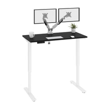 Load image into Gallery viewer, Black & White 48" Twin Monitor Adjustable Desk