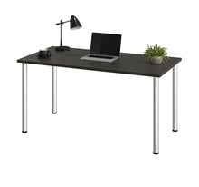 Load image into Gallery viewer, Industrial 60" Office Desk with Deep Gray Top & Silver Legs