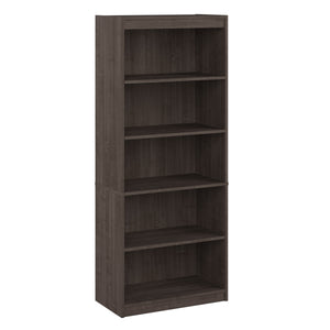 30" Modern Gray Maple 5 Shelf Bookcase
