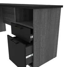 Load image into Gallery viewer, 71" x 59" L-shaped Desk with Hutch in Bark Gray & Black