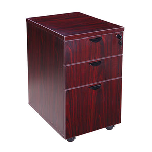 Mobile Mahogany File Cabinet w/ 3-Drawers