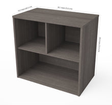 Load image into Gallery viewer, Petite Bookcase in Bark Gray with Three Storage Cubbies