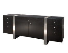 Load image into Gallery viewer, 78" Modern Executive Office Desk in Wenge & Brushed Aluminum Laminate