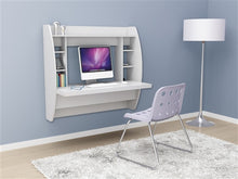 Load image into Gallery viewer, Modern 42" White Floating Wall Mounted Desk