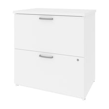 Load image into Gallery viewer, Delicate 28" White Locking File Cabinet