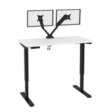 Load image into Gallery viewer, White & Black 48" Twin Monitor Adjustable Desk