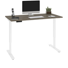 Load image into Gallery viewer, Walnut Gray &amp; White 60&quot; Electric-Powered Adjustable Desk
