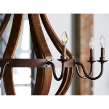 Load image into Gallery viewer, Office Hanging Pendant Lamp of Eucalyptus Wood & Iron