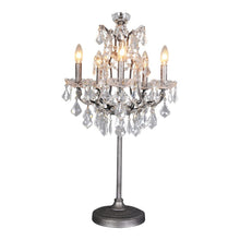Load image into Gallery viewer, Unique Iron & Glass Tabletop Lamp in Chandelier-Style