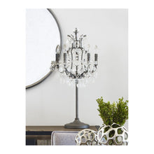 Load image into Gallery viewer, Unique Iron & Glass Tabletop Lamp in Chandelier-Style