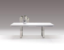 Load image into Gallery viewer, 94&quot; - 134&quot; Modern White Lacquer &amp; Chrome Conference Table
