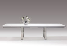 Load image into Gallery viewer, 94" - 134" Modern White Lacquer & Chrome Conference Table