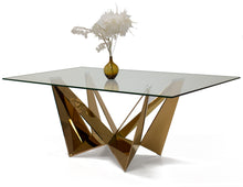 Load image into Gallery viewer, Rose Gold Stainless & Clear Glass 79" Modern Office Desk