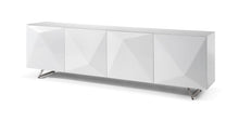 Load image into Gallery viewer, Gorgeous Glass-Top Crystal White Storage Credenza