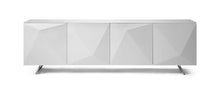 Load image into Gallery viewer, Gorgeous Glass-Top Crystal White Storage Credenza