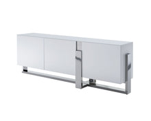 Load image into Gallery viewer, Stunning Storage Credneza in White and Stainless Steel