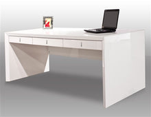 Load image into Gallery viewer, Ultra Modern White Lacquer Executive Desk with Three Drawers
