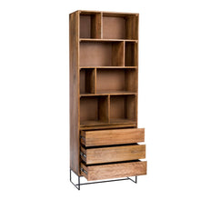 Load image into Gallery viewer, 86&quot; Tall Solid Mango Wood Bookcase with 4 Shelves
