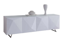 Load image into Gallery viewer, Gorgeous Glass-Top Crystal White Storage Credenza