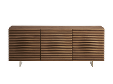 Load image into Gallery viewer, Modern 71" Walnut Veneer Storage Credenza