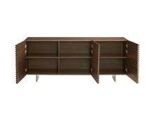 Load image into Gallery viewer, Modern 71" Walnut Veneer Storage Credenza