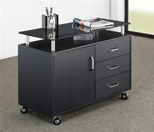 Load image into Gallery viewer, 48" Contemporary Desk with Storage in Espresso Finish with Optional Printer Stand