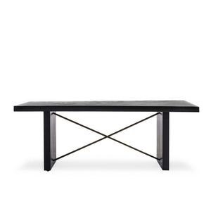Classic Ebony 80" Acacia Conference Table with Steel Legs
