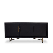 Load image into Gallery viewer, Modern 68" Credenza with Ebony Finish & Gold Hardware