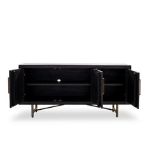 Load image into Gallery viewer, Modern 68&quot; Credenza with Ebony Finish &amp; Gold Hardware
