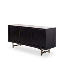 Load image into Gallery viewer, Modern 68&quot; Credenza with Ebony Finish &amp; Gold Hardware

