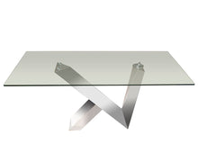 Load image into Gallery viewer, Chromed Stainless Steel & Clear Glass Super Modern 72" Executive Desk