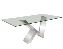 Load image into Gallery viewer, Chromed Stainless Steel & Clear Glass Super Modern 72" Executive Desk