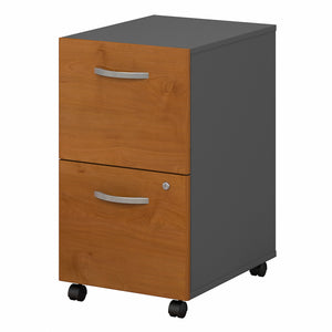16" Mobile File Cabinet in Natural Cherry & Graphite with 2 Drawers