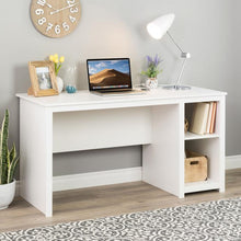 Load image into Gallery viewer, 56" Modern White Desk with Shelving