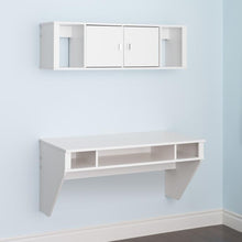 Load image into Gallery viewer, Floating White 43&quot; Desk &amp; Hutch Set
