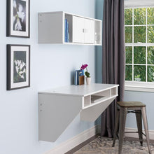 Load image into Gallery viewer, Floating White 43" Desk & Hutch Set