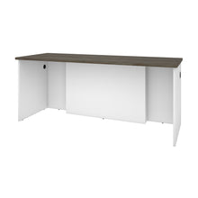 Load image into Gallery viewer, White & Walnut Grey 71" Modern Executive Desk