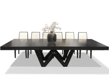 Load image into Gallery viewer, Modern 84&quot; - 124&quot; Dark Gray Oak Conference Table with Black Steel Base
